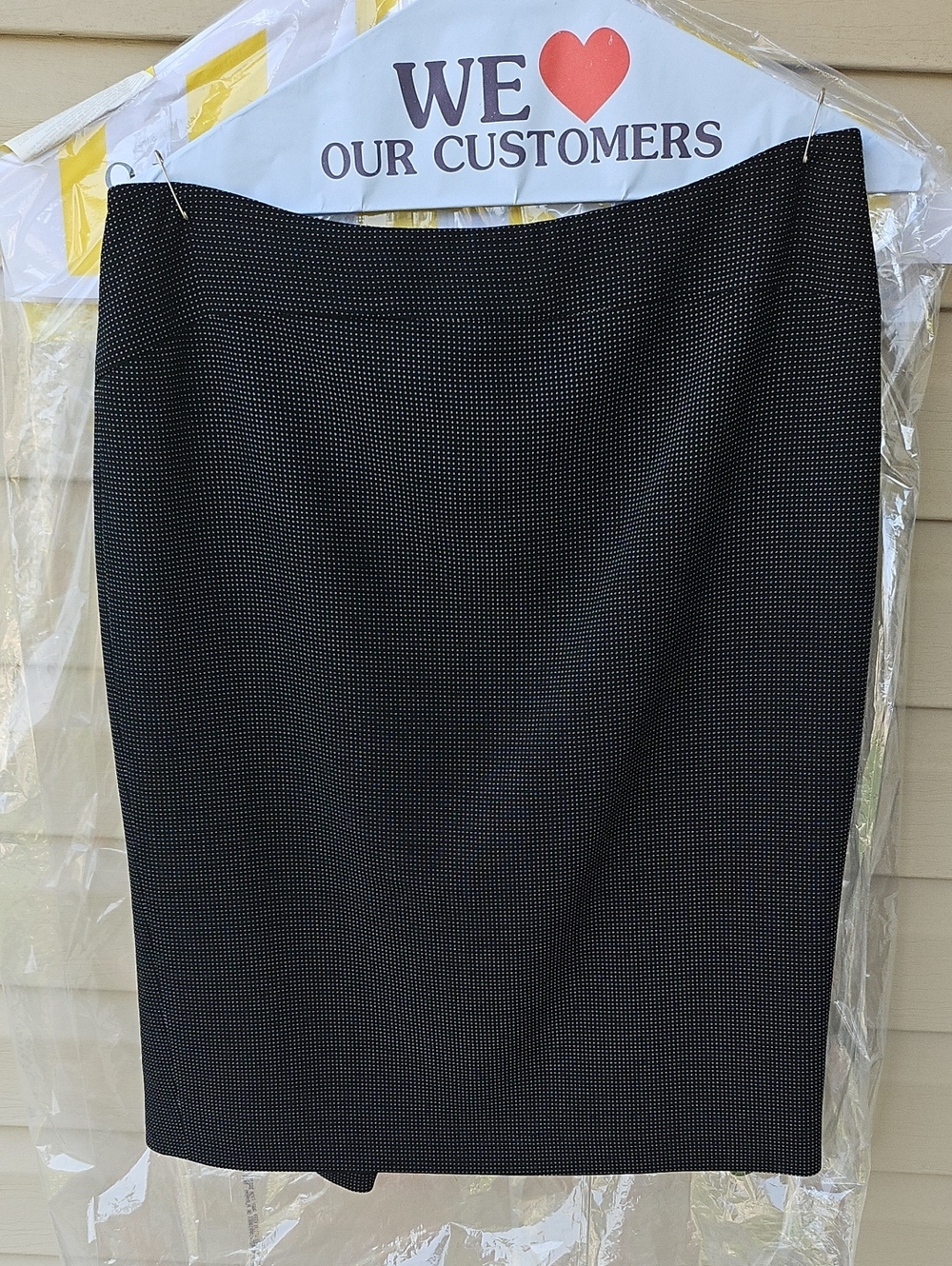 Armani Collezioni Black Micro-Check Pencil Skirt